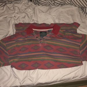 VINTAGE NAVAJO PRINT POLO - XL
